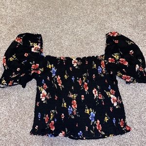 Black floral top